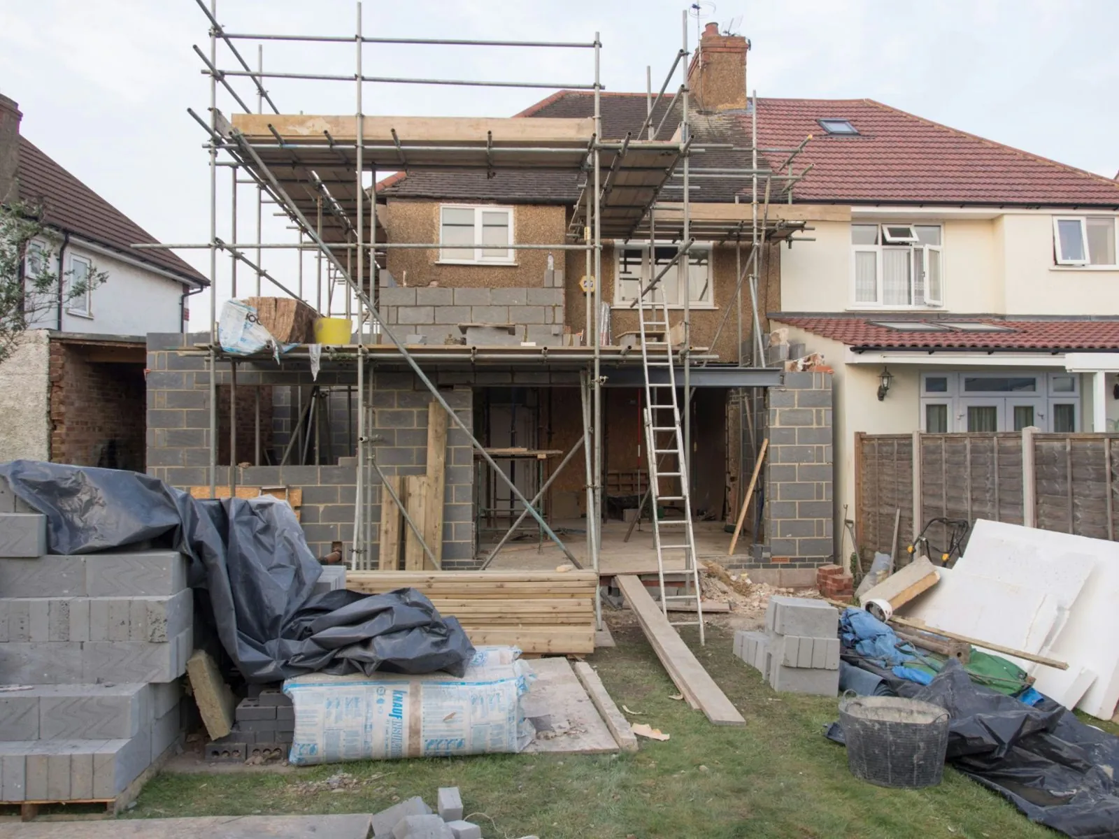 Professional builder at work
